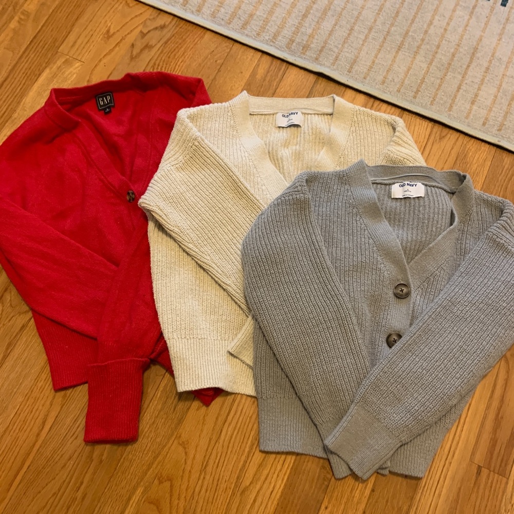 LAST CHANCE!! Cardigan Bundle! Gap Red Cardigan and Old Navy Cardigans- Small